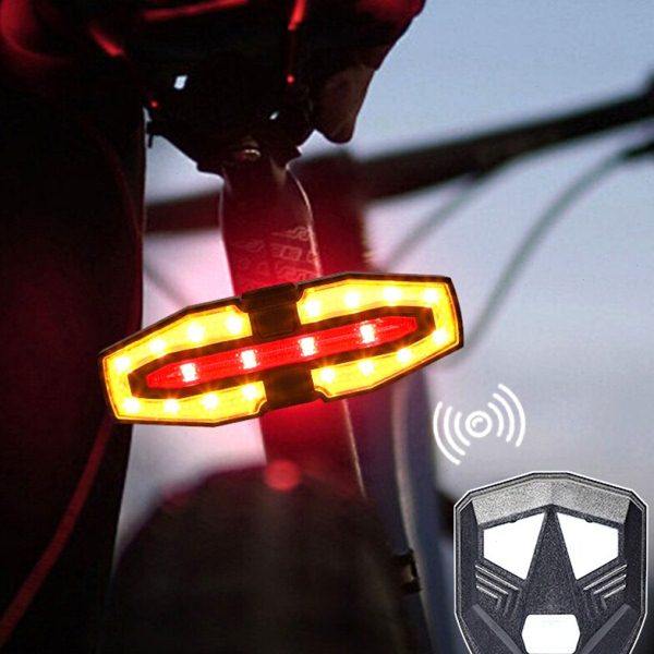 公路山地自行车夜间骑行警示闪光专用后灯转向夜行智能爆闪后尾灯