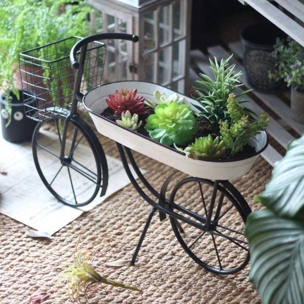 自行车花车铁艺花盆多肉花器阳台花园别墅庭院创意装饰品摆件杂货