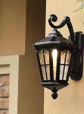 loft工业风壁灯户外防水阳台露台庭院灯外墙复古黑色室外led壁灯