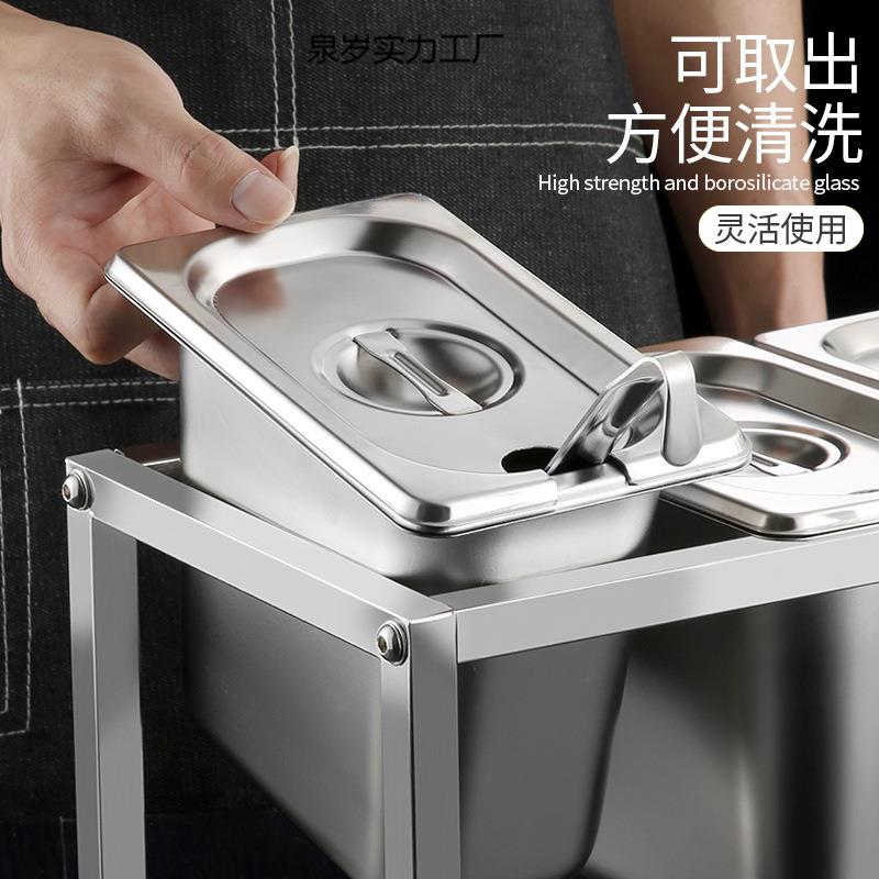 26X8不锈钢调料盒一体多格组合套装商用调味料盒厨房配料佐料盒大