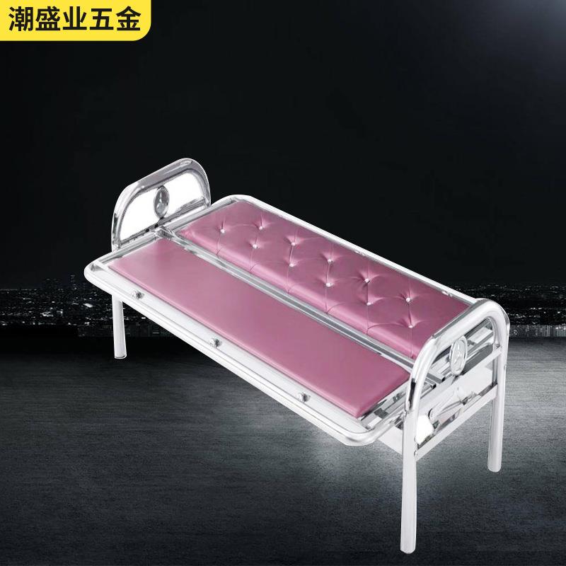 不锈钢椅子简约折叠沙发床两用椅子三人排靠背座椅软皮可折叠沙发