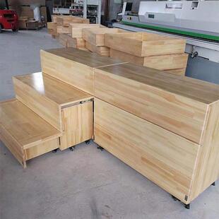 音乐大合唱指挥台阶可移动折叠推拉伸缩式实木合唱台影地台阶三层