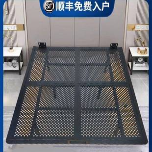 新款现代卧室无床头极简悬浮床钢架碳素钢排骨架铁艺悬浮床