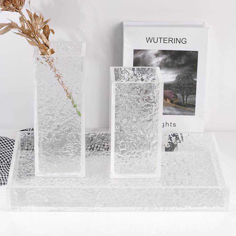 亚克力水波纹透明大口径干花插花装饰花瓶花器门店样板房托盘摆件,纺织面料/辅料/配套,纺织机械配件,淘宝优惠券,粉丝福利购,淘宝优惠卷