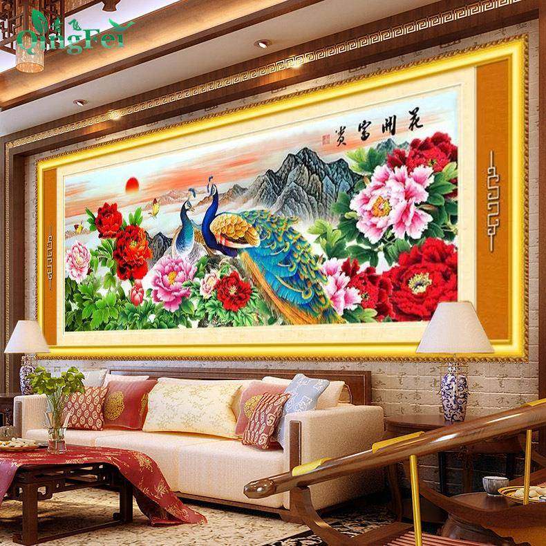 青飞5D精准花开富贵孔雀十字绣牡丹孔雀图十字绣客厅大幅丝线,鲜花速递/花卉仿真/绿植园艺,割草机/草坪机,淘宝优惠券,粉丝福利购,淘宝优惠卷