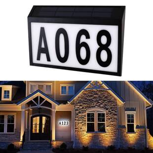 太阳能门牌灯数字地址指示号码牌灯光控门牌号别墅室外庭院门牌灯
