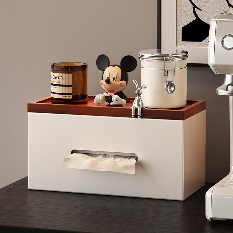 卫生间纸巾盒厕所卷纸抽纸桌面收纳盒擦手面洗脸巾收纳实木整理盒