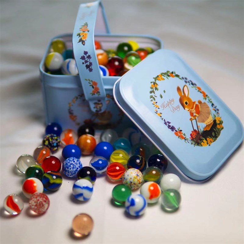 16MM25MM彩色玻璃球夹弹珠童年溜溜球大玻璃珠子跳棋子幼儿园玩具