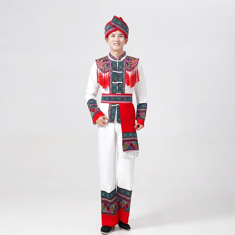 少数民族服装男士壮族瑶族舞蹈表演服男苗族彝族土家族演出服新款