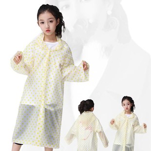 加厚非一次性雨衣儿童防水透明大童男女童小学生大人亲子防护雨披
