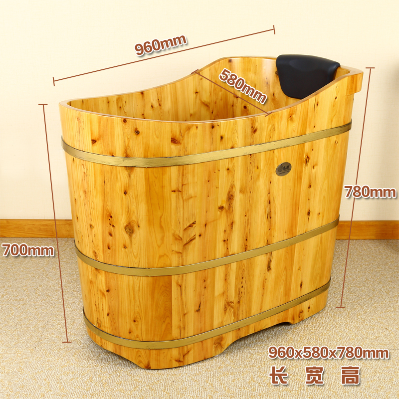 尚田香柏木泡澡木桶沐浴桶实木浴缸洗澡深桶家用浴盆圆形贵妃2型