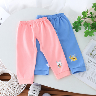 婴儿裤子春秋外穿纯棉薄款男女宝宝睡裤夏季0一1岁儿童卫生裤开裆