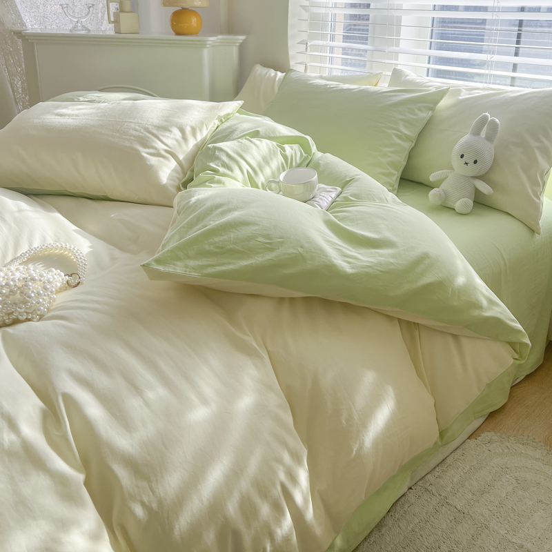 春夏季床上四件套床单被套罩非纯棉全棉水洗棉南通学生宿舍床品三