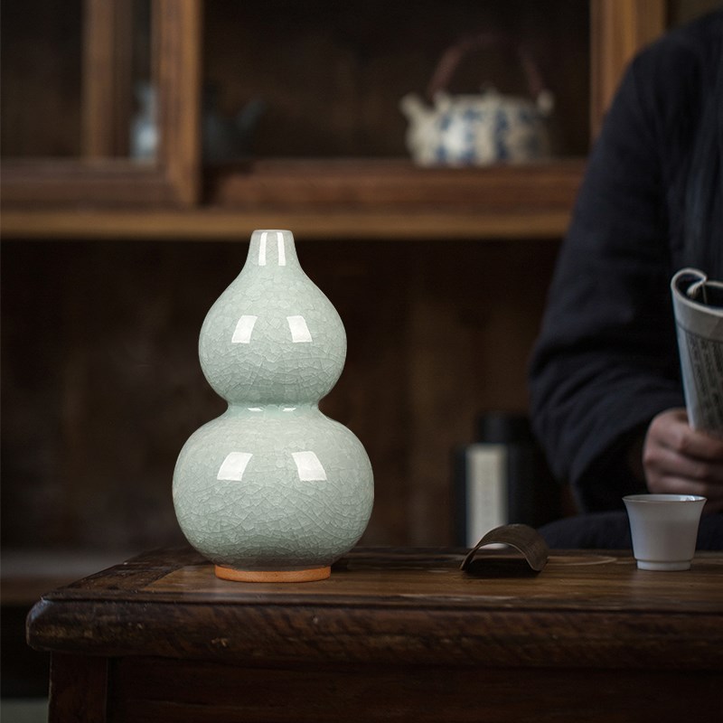 钧瓷小葫芦摆件创意家居客厅玄关电视柜酒柜办公室瓷器装饰工艺品