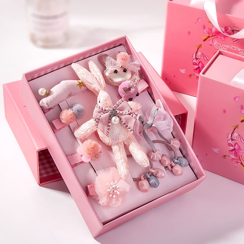 儿童发饰小女孩头饰发夹韩国皮筋头绳宝宝公主皇冠发卡礼盒套装