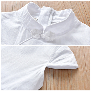 女童连衣裙儿童小白裙2021长裙夏季童装古装白色裙子女宝宝公主裙