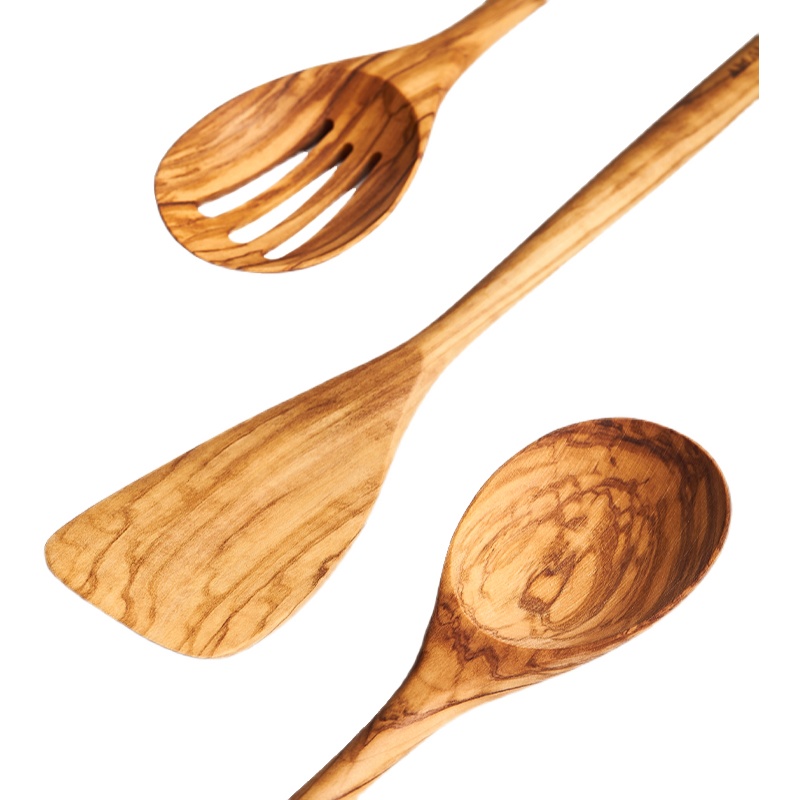 曼食慢语 橄榄木厨具锅铲汤勺漏勺炒菜铲子木铲耐高温不粘锅专用