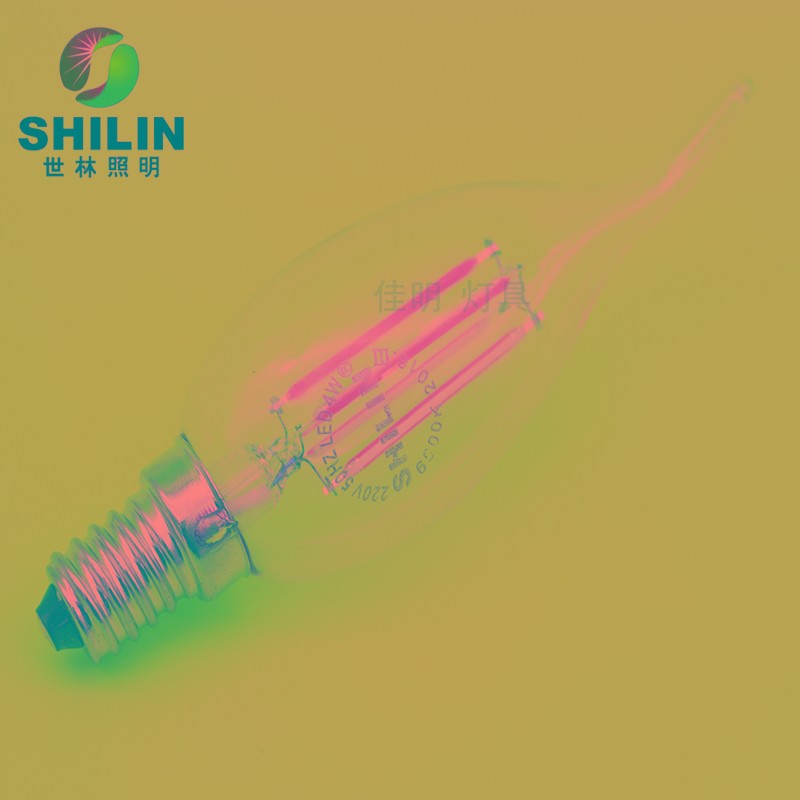 世林照明E14小口灯泡拉尾蜡烛LED节能超亮护眼室内