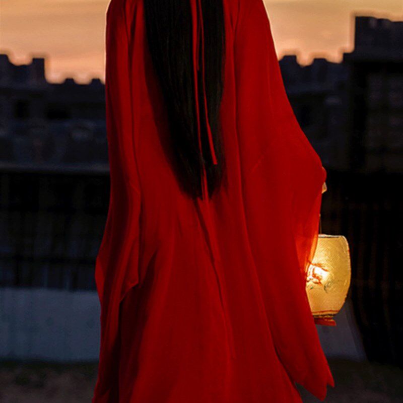 红色嫁衣汉服婚服女魏晋武侠古装仙气古风飘逸中国风古典舞蹈演出