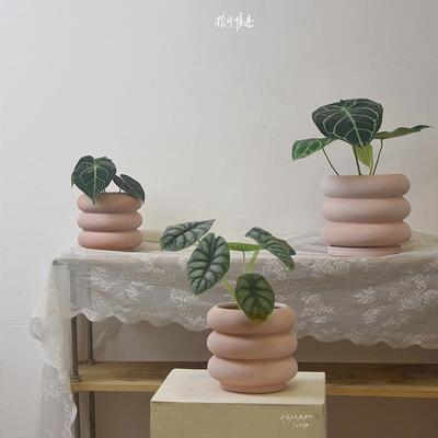 艺简约术陶盆造型透气陶土兰花径多肉园林绿植大口个花盆性带GED