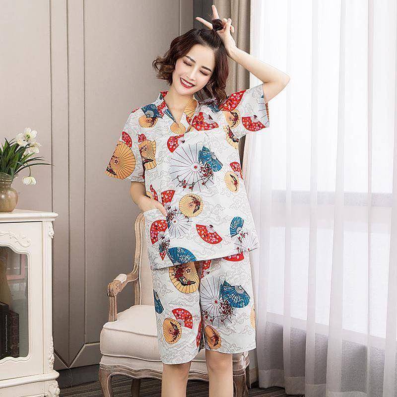 蒸服女100%服纯棉亲子侣一家三口情套Kb53NhzK装全棉大码200斤桑