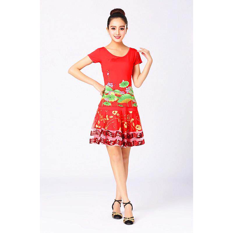 广场舞服装拉丁舞短裙套装裙