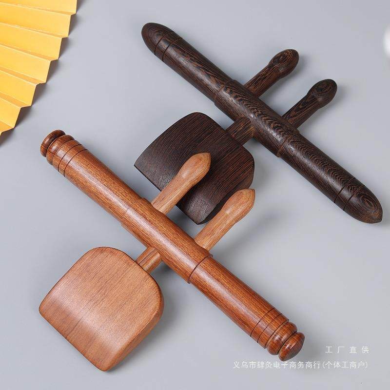 鸡翅木升阳铲刮痧铲檀木擀筋棒背部按摩疏通经络拨筋棒点穴推背棒