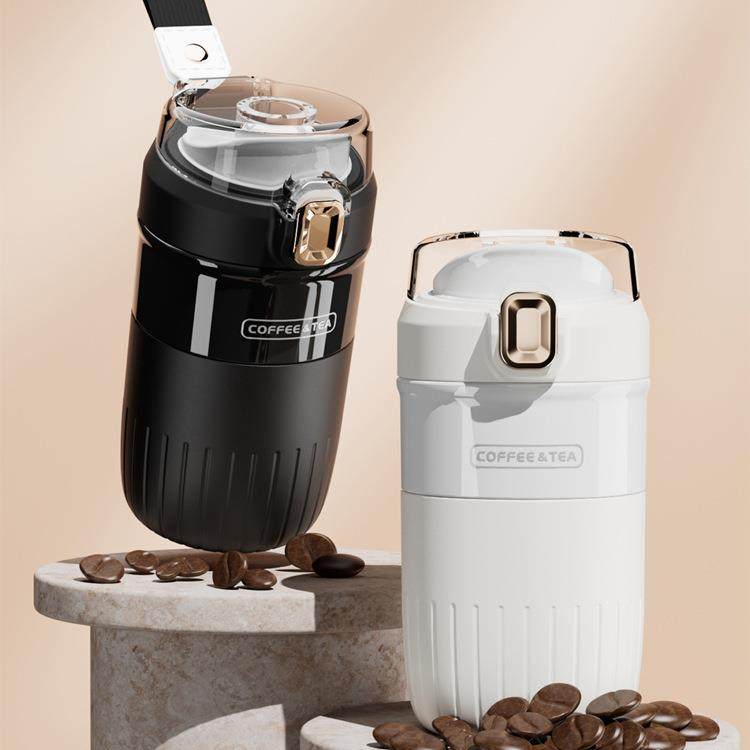 富全高颜值网红男女咖啡杯茶水分离316不锈钢便携办公保温杯瓶子