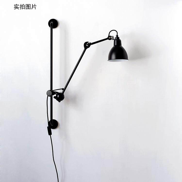 北欧简约后现代复古壁灯工业风客厅床头办公室拉杆式升降壁灯