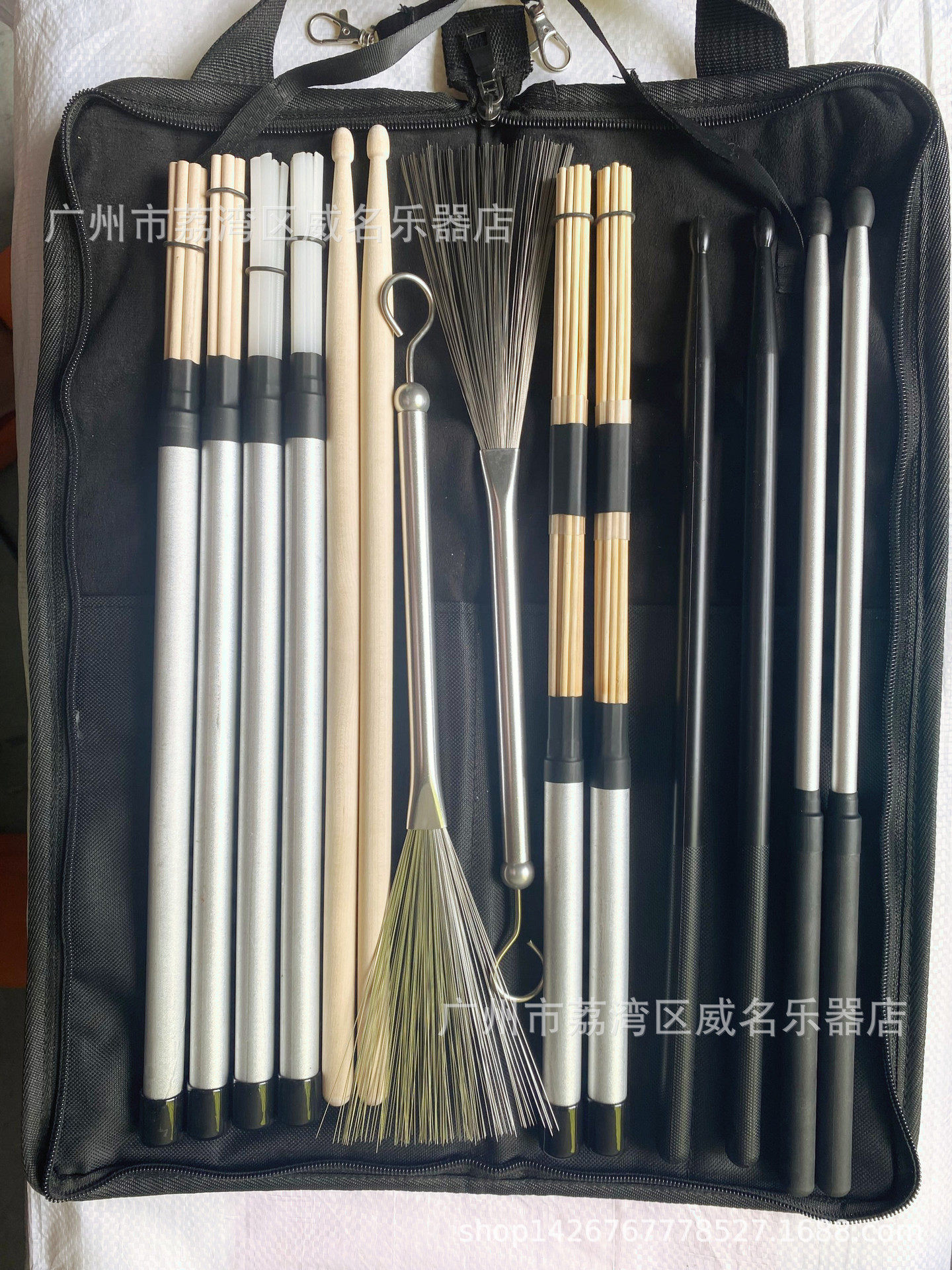 2022金属尼龙木质竹质鼓刷鼓槌架子鼓配件鼓棒爵士鼓鼓刷套装
