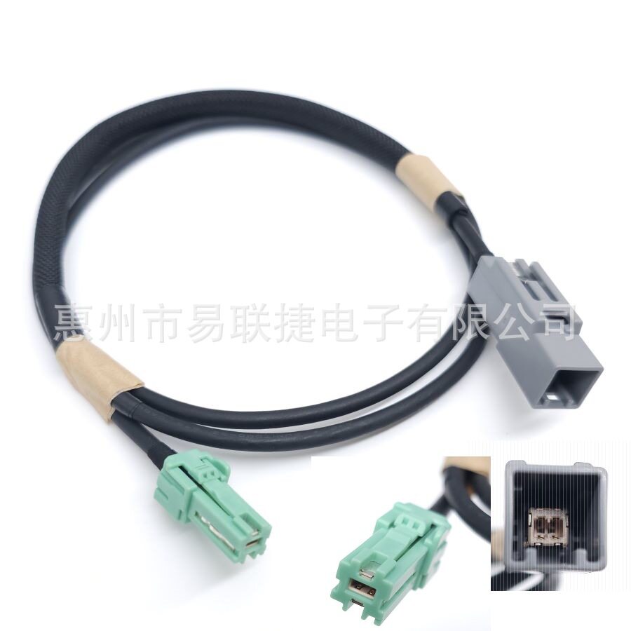 JAE连接器7475-057790980-12D54DCM转接线绿灰L=1070mm汽车线