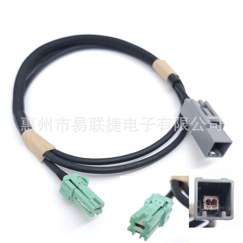 JAE连接器7475-057790980-12D54DCM转接线绿灰L=1070mm汽车线