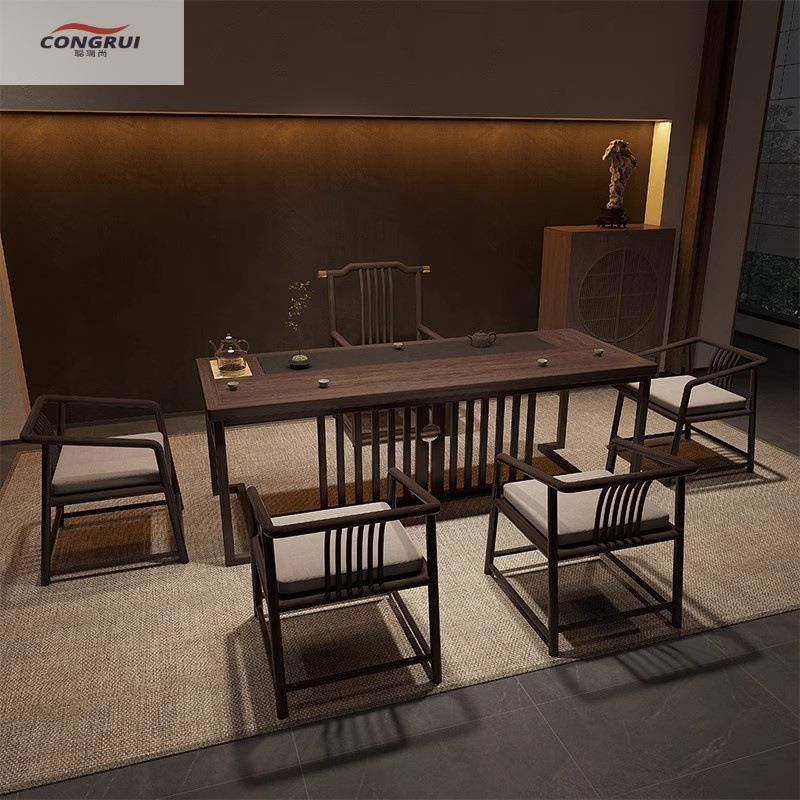 新中式乌金实木组合茶桌椅一桌五椅办公室茶几套装一体家用茶台,纺织面料/辅料/配套,纺织机械配件,淘宝优惠券,粉丝福利购,淘宝优惠卷