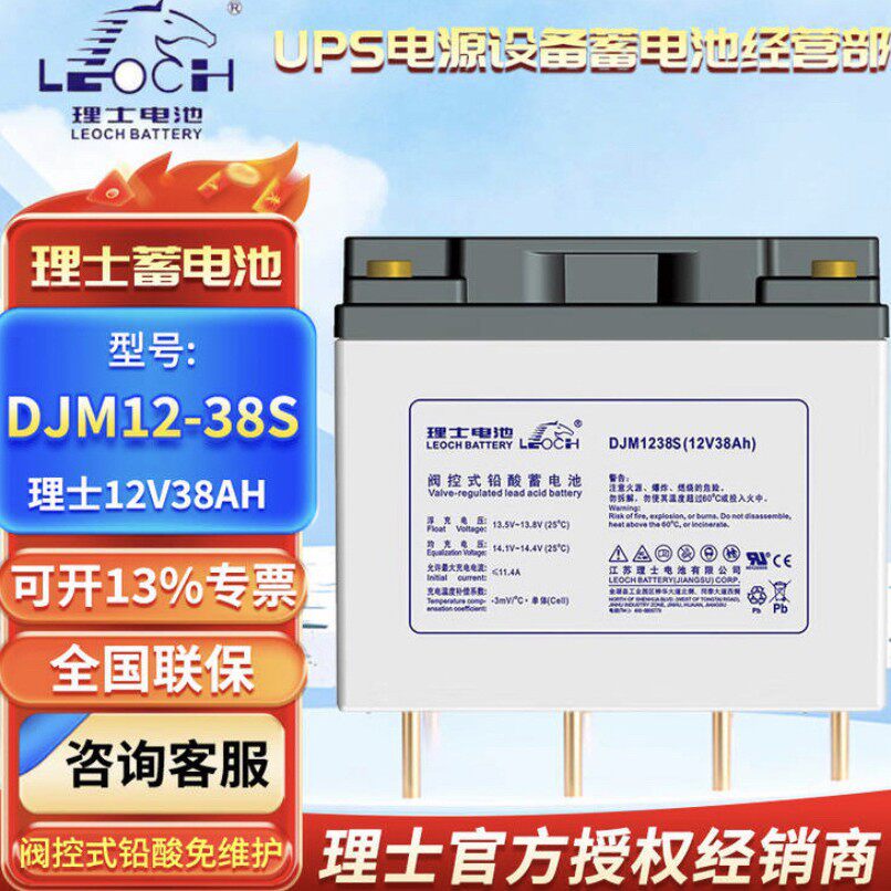 理士蓄电池DJM1238S12V38AH铅酸免维护UPS电源通讯机房设备专