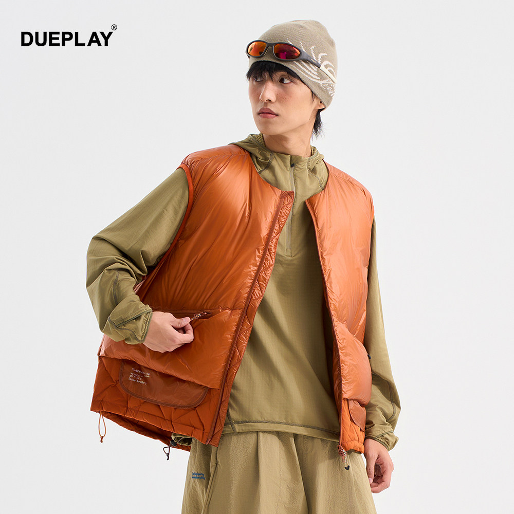 【明星郑恺潮牌】羽绒马甲轻薄宽松简约多口袋工装保暖白鸭绒背心,男装,羽绒马甲,淘宝优惠券,粉丝福利购,淘宝优惠卷