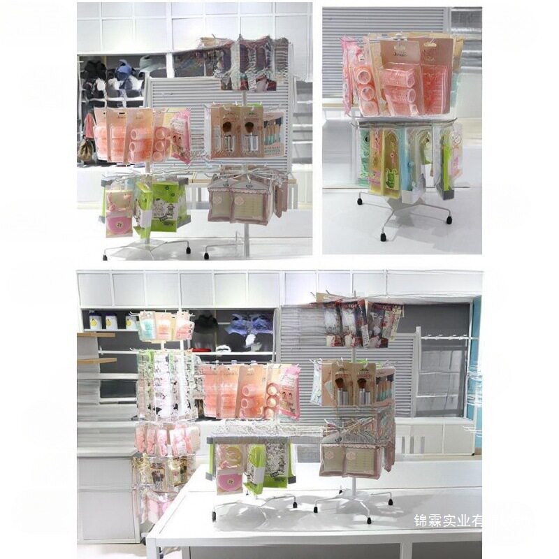 摆地摊小饰品展示架桌面挂件旋转货架金属裤头袜子挂袜子落地摆摊