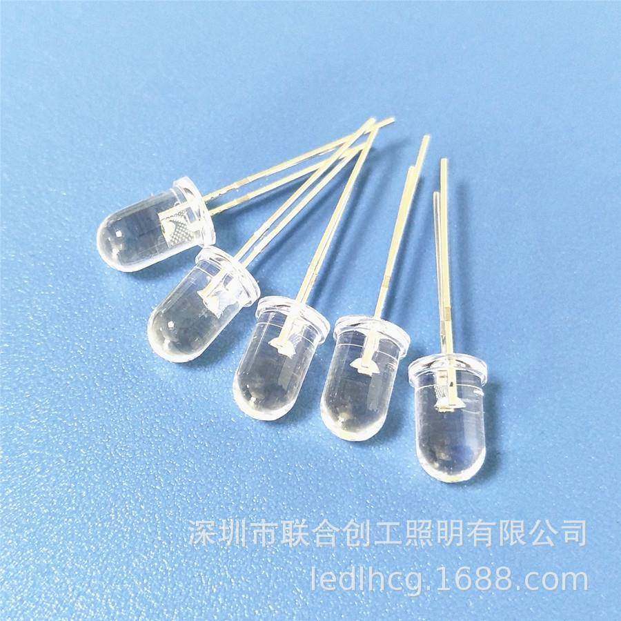 5MM圆头有边短脚白发白白灯F5圆头有边超高亮白光led灯珠