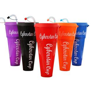 网红塑料可乐杯1100毫升大容量一次性爆米花杯可乐两用杯