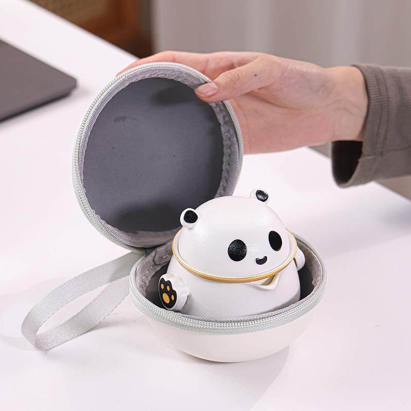 熊猫功夫旅行茶具陶瓷便携式户外露营喝茶装备泡茶快客杯可订logo,鲜花速递/花卉仿真/绿植园艺,割草机/草坪机,淘宝优惠券,粉丝福利购,淘宝优惠卷