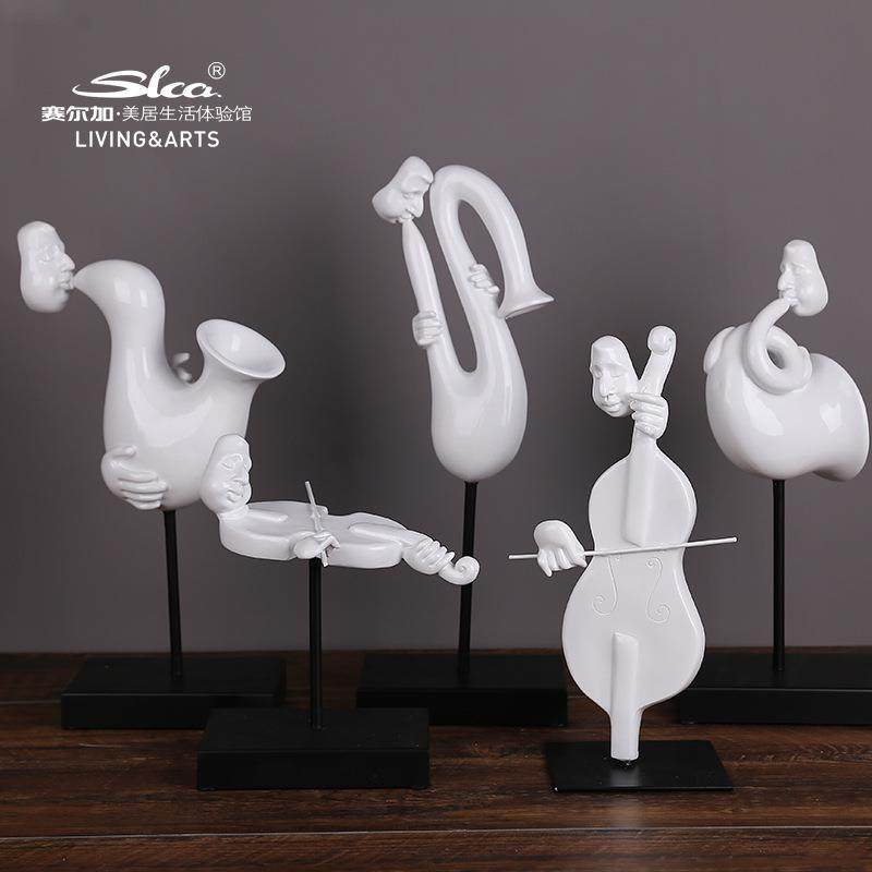 现代简约白色乐器摆件北欧树脂工艺品创意摆件家居装饰品树脂摆件,鲜花速递/花卉仿真/绿植园艺,割草机/草坪机,淘宝优惠券,粉丝福利购,淘宝优惠卷