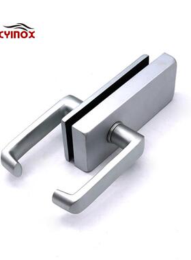 NCY-942铝合金砂银玻璃隔断锁办公室无框玻璃门把手锁执手可换