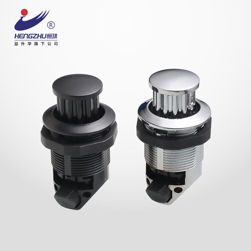 恒珠MS750黑色转舌锁开关电柜门锁工业配电箱锁按压式塑料按压锁