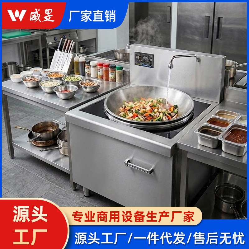电磁大锅灶炒锅食堂酒店厨房设备大功率煮面炉电磁炉商用煮面炉