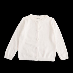 儿童针织开衫薄款春夏款纯棉黑白色男女童毛衣外套宝宝空调衫外搭