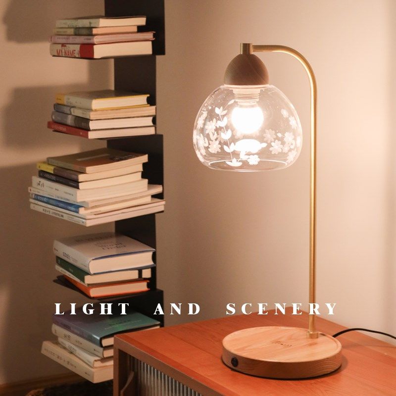 花园刻花台灯北欧复古法式原木日式奶油少女卧室床头无线充电,家装灯饰光源,装饰台灯,淘宝优惠券,粉丝福利购,淘宝优惠卷