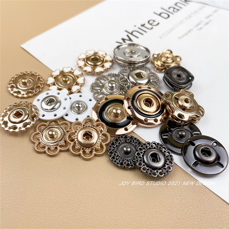 按扣金属纽扣暗扣大衣子母扣圆形方形花形手缝摁扣毛呢大衣隐形扣