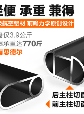 思德尔家用室内铝合金梯子轻便折叠梯便携三四五步黑色人字梯包邮