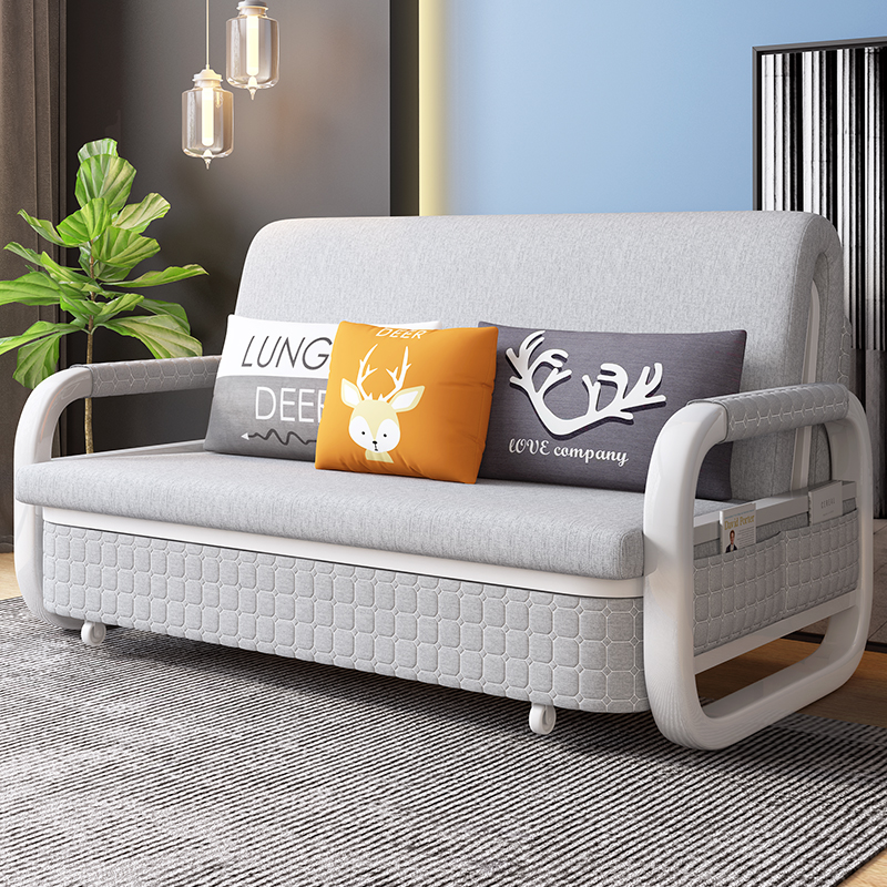 布艺沙发床两用多功能可折叠双人1.2小户型客厅沙发1.5米1米单人