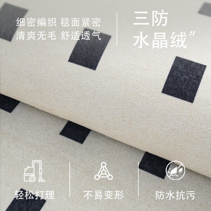 轻奢高级感客厅地毯蓝色卧室房间大面积全铺脚垫防水防污沙发地垫