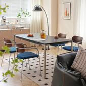 北欧复古实木餐桌家用小户型餐桌椅子组合办公电脑桌长方形吃饭桌